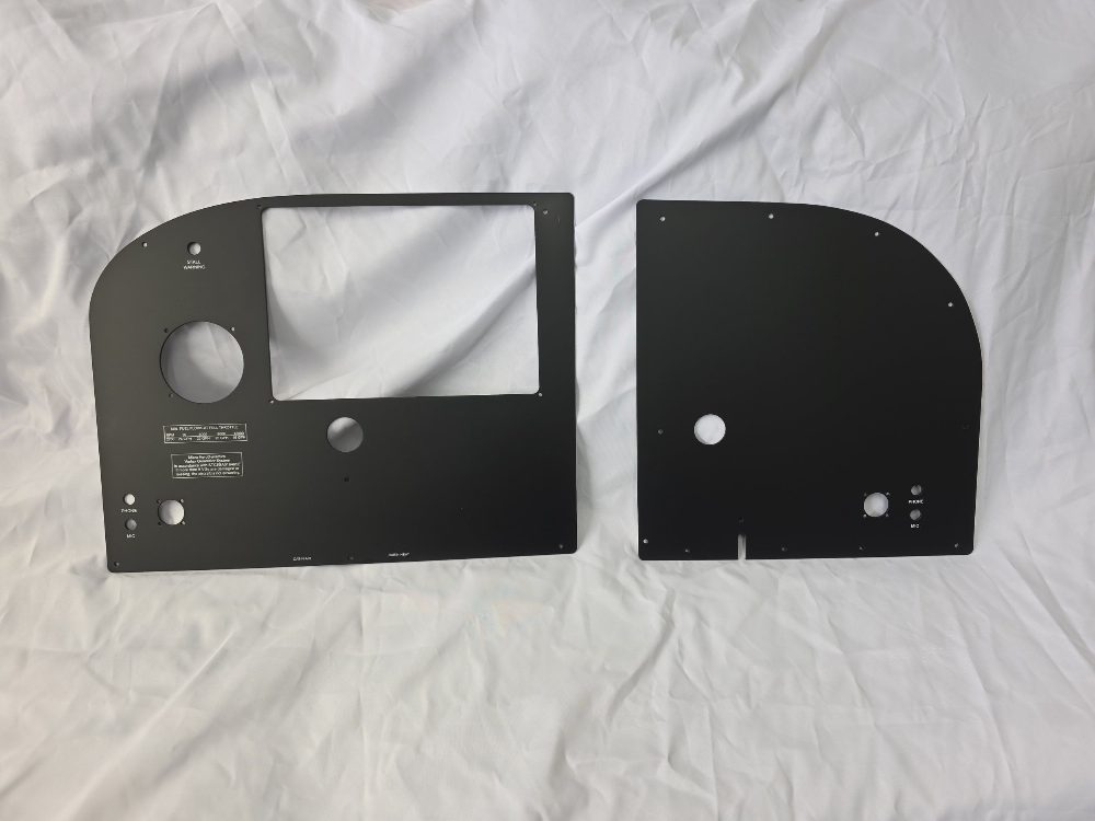 Cessna 180H instrument panel, cut, coated and engraved