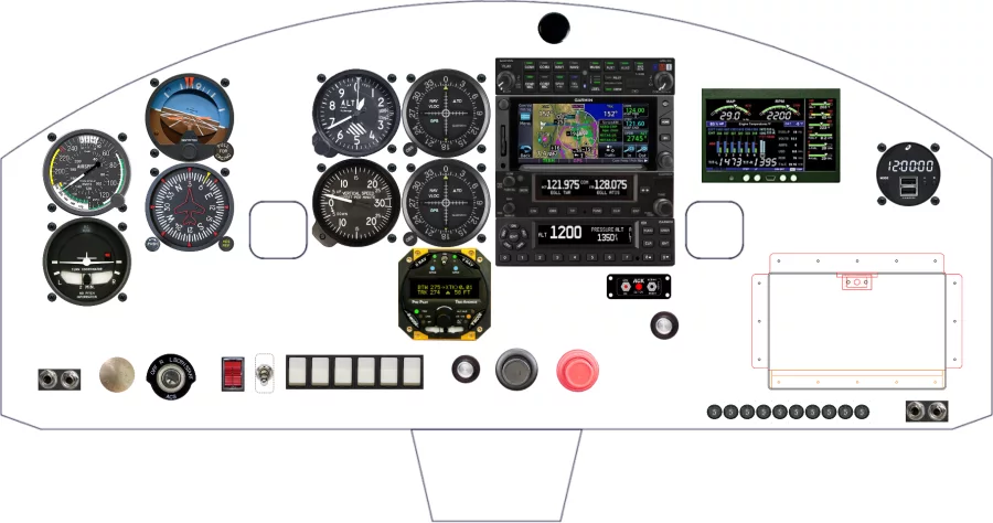 A Cessna 150F instrument panel design