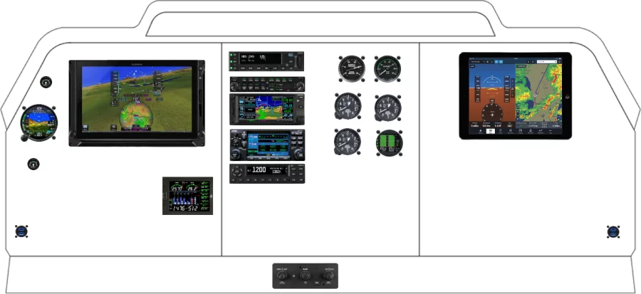 A Cessna 310P instrument panel design