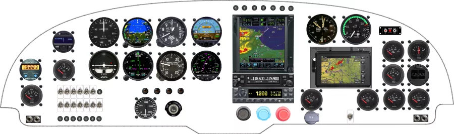 A Ryan Aeronautical Navion instrument panel design