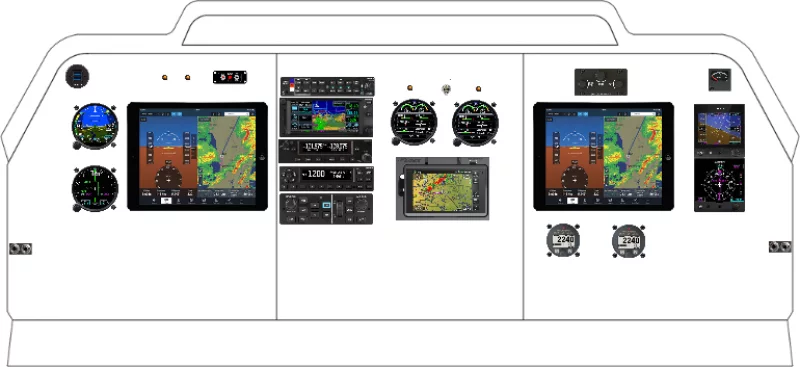 A Cessna 310P instrument panel design