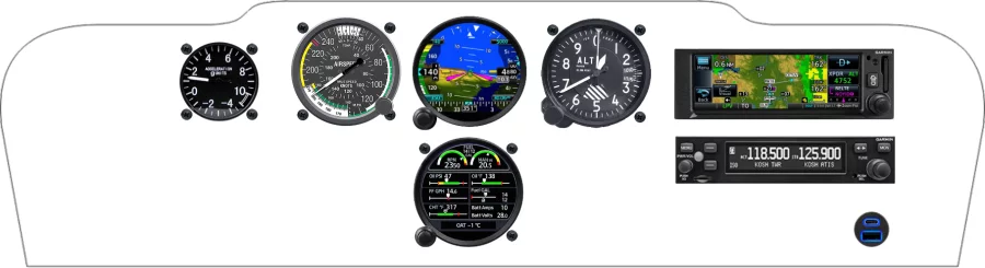 A American Champion Decathlon instrument panel design