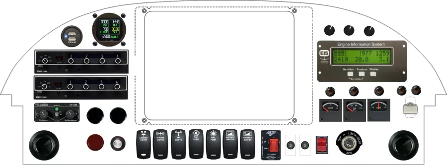 A BBI Aviation PA-18 SUPERCUB instrument panel design