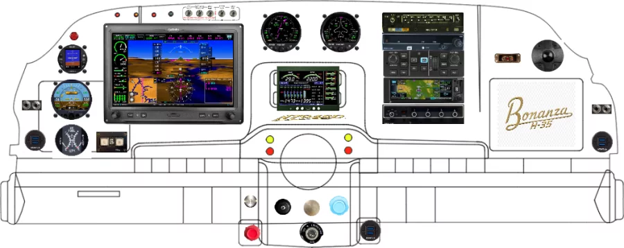A Beechcraft Model 35 instrument panel design