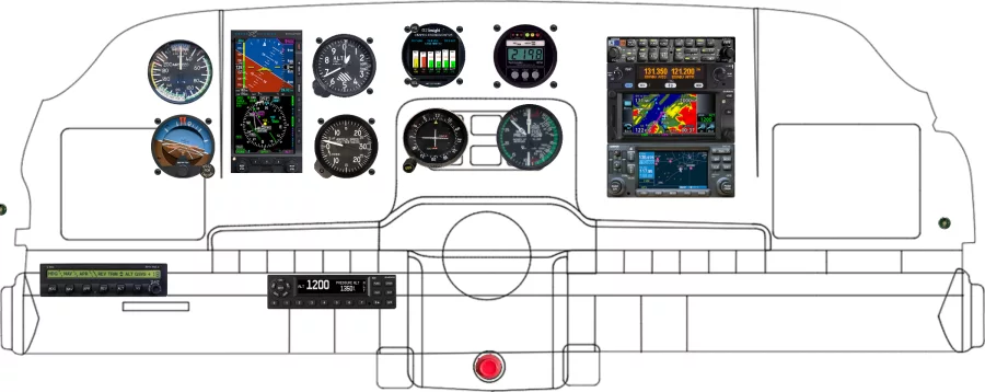 A Beechcraft Model 35 instrument panel design