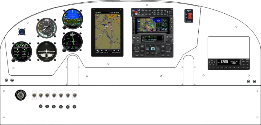 A Cessna 182A instrument panel design