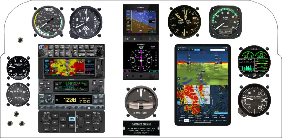 A Beechcraft T-34 instrument panel design