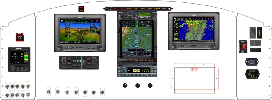 A Murphy Aircraft Murphy Moose instrument panel design