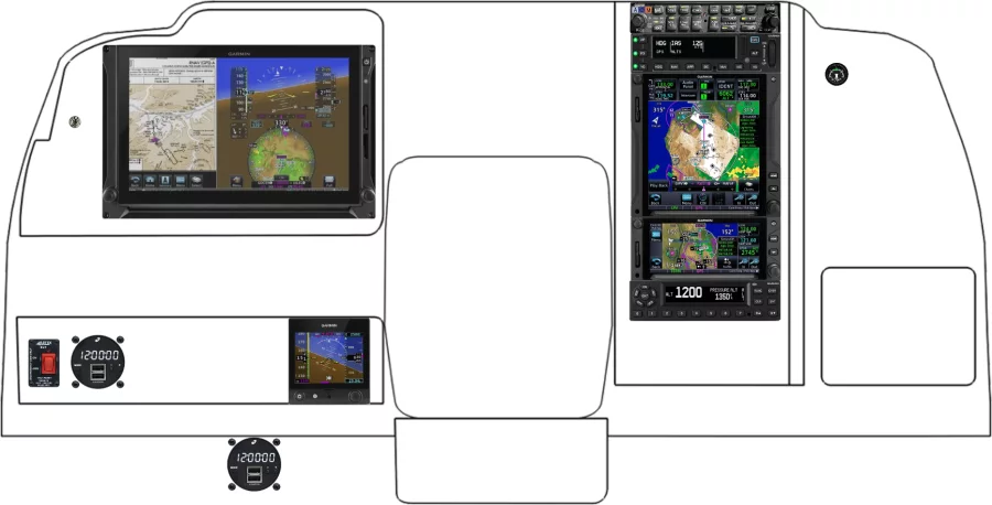 A Beechcraft Baron 55 instrument panel design