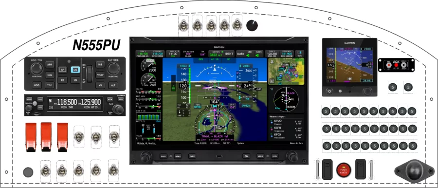 An Team Rocket Aircraft F1 Rocket instrument panel design