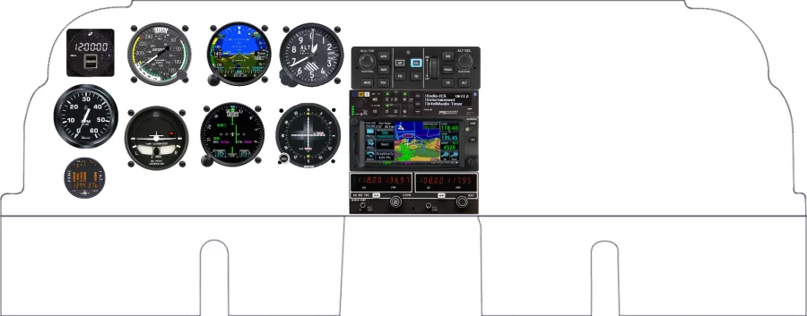 A Beechcraft CE23 / CE24 / A23 instrument panel design