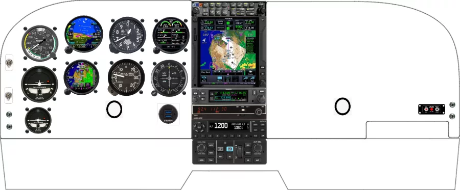A Cessna 182P, Q, R, R182, TR182 instrument panel design
