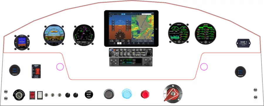 A Stinson Aircraft Company 108 instrument panel design