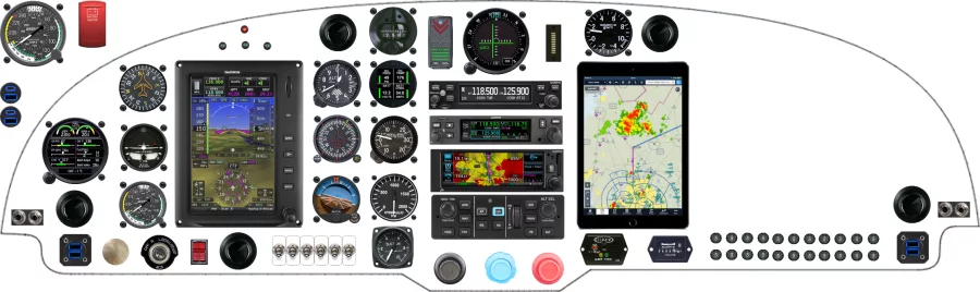 A Ryan Aeronautical Navion instrument panel design