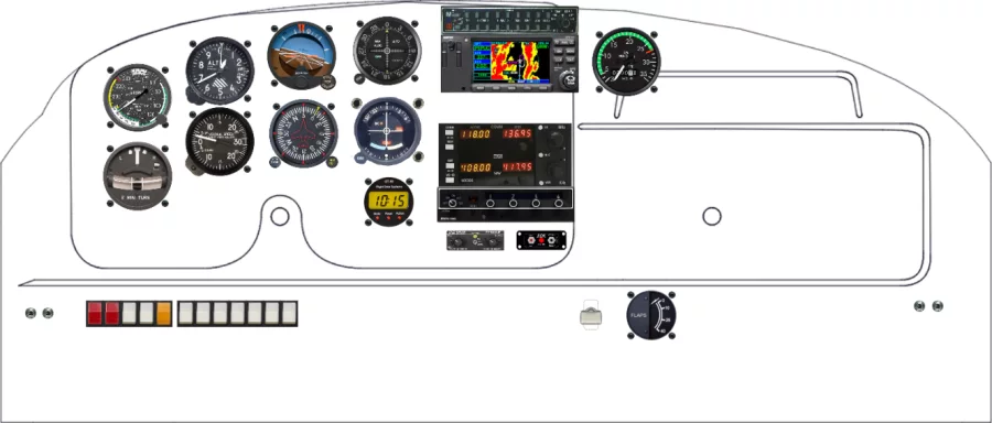 A Cessna 172A instrument panel design