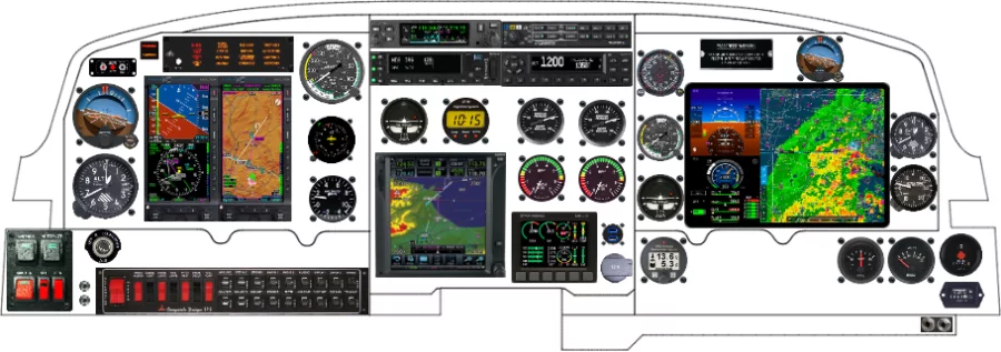 A Piper Aircraft PA-30 instrument panel design