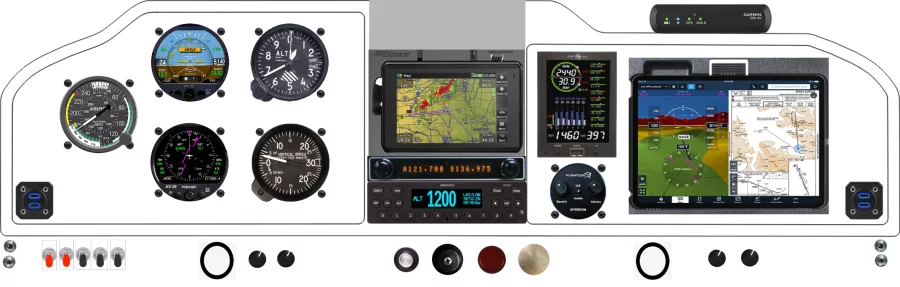 A Piper Aircraft PA22-108 instrument panel design