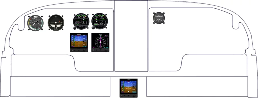 A Piper Aircraft PA-23 instrument panel design