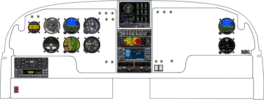 A Piper Aircraft PA-23 instrument panel design
