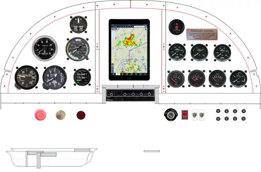 An STOL Sport Aviation RV-8 / RV-8A instrument panel design
