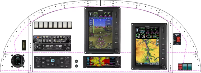 An Van's Aircraft RV-8/8A instrument panel design