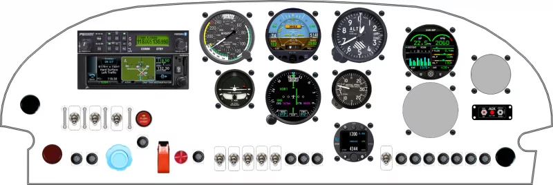 A CubCrafters Carbon Cub instrument panel design