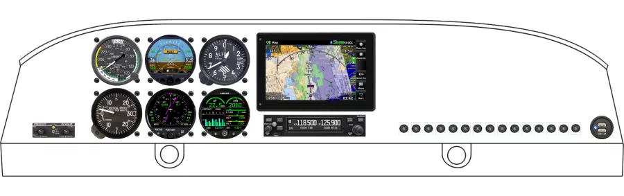 A Piper Aircraft PA22-108 instrument panel design