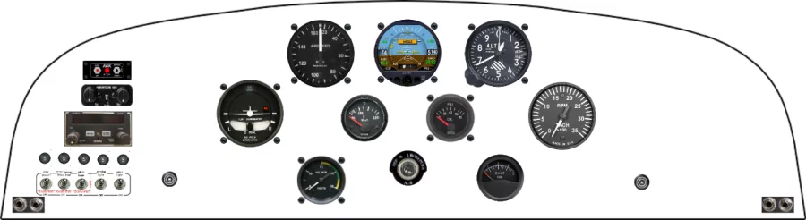 A Taylorcraft 2000 LLC BC-12D instrument panel design